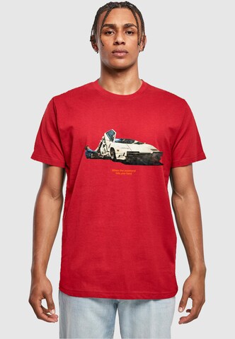 Mister Tee - Camisa 'Weekend Wolf' em vermelho: frente