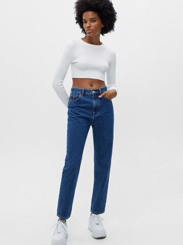 Pull&Bear Regular Jeans in Blauw: voorkant