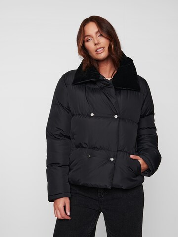 Threadbare Winter jacket 'Honeydew' in Black: front