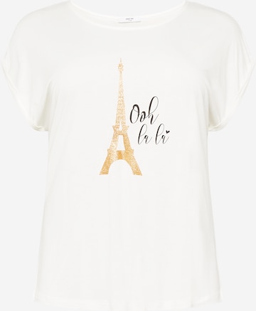 T-shirt 'Fleur' ABOUT YOU Curvy en blanc : devant