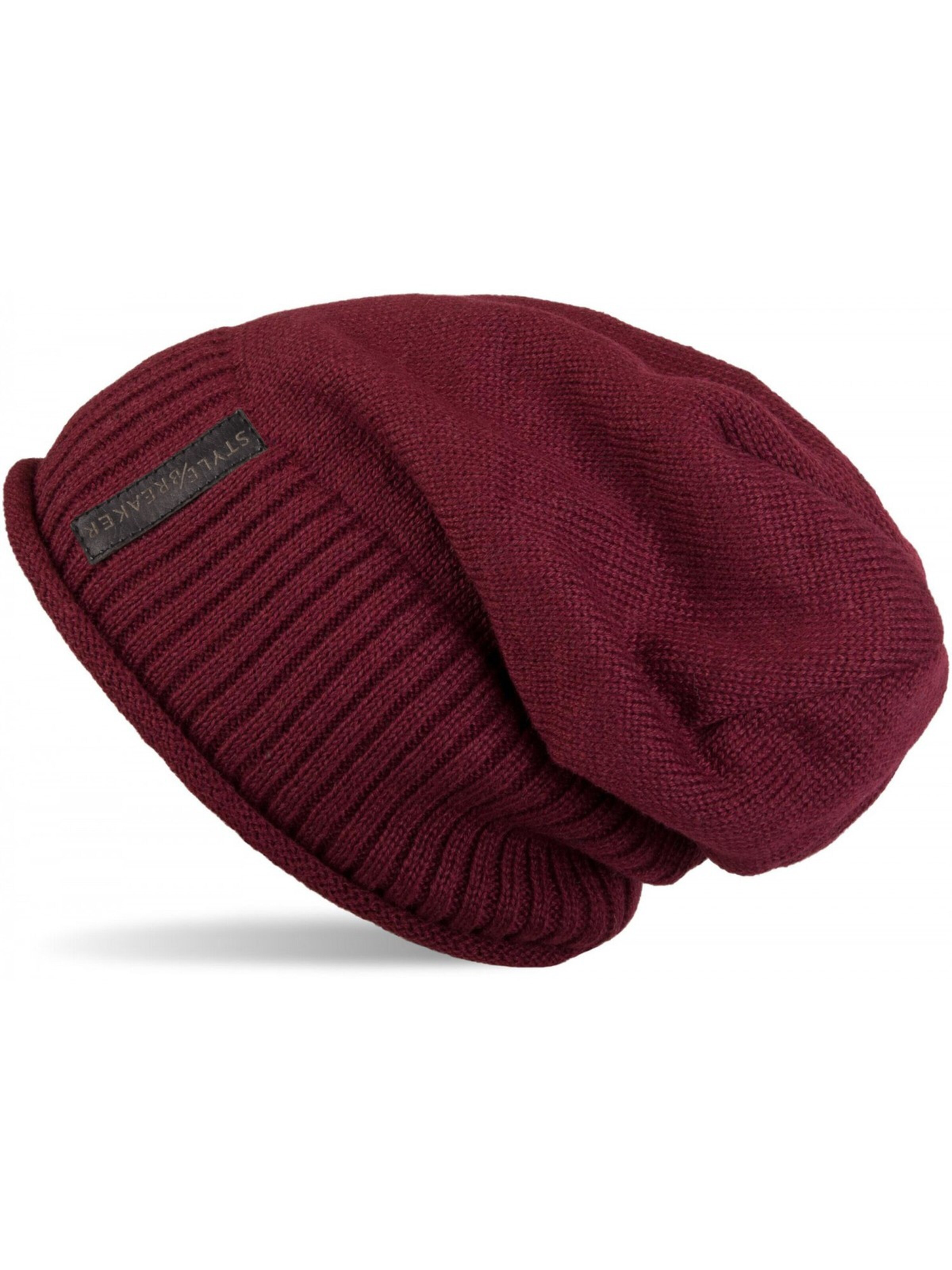 styleBREAKER Beanie 'Feinstrick Beanie mit Teddyfleece' in 56-61 in Bordeaux, Item view