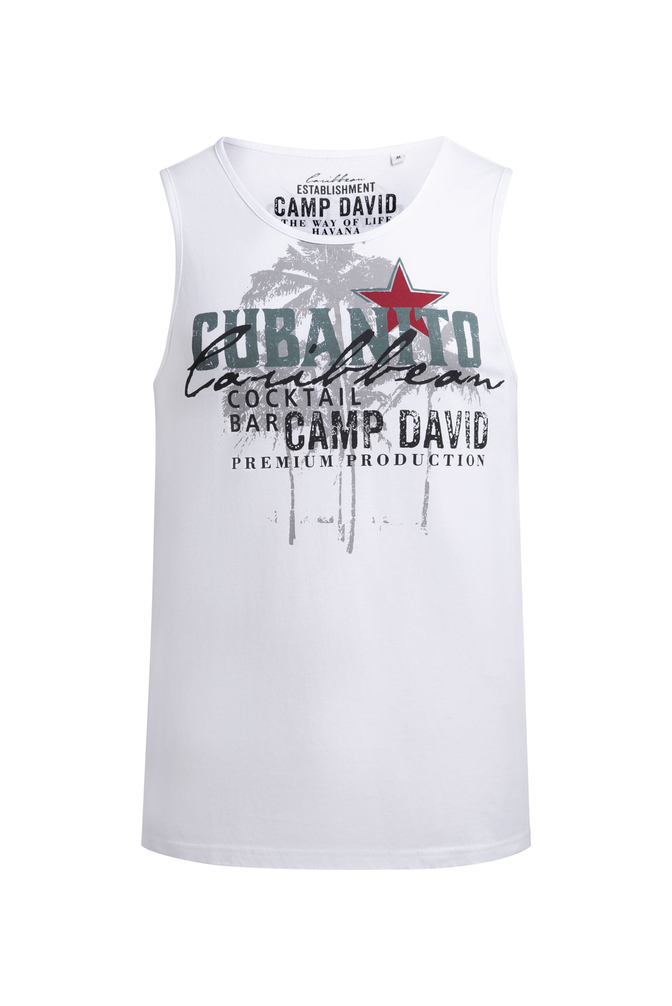 CAMP DAVID Muskelshirt Oil Dyed mit Used Print in Weiß: Vorderseite