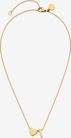 PURELEI - Cadena 'Letter Heart T' en oro: frente