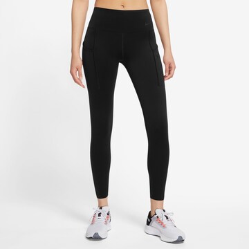 NIKE Skinny Sports trousers in Black: front