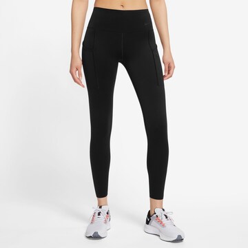 NIKE Skinny Sportbyxa i svart: framsida