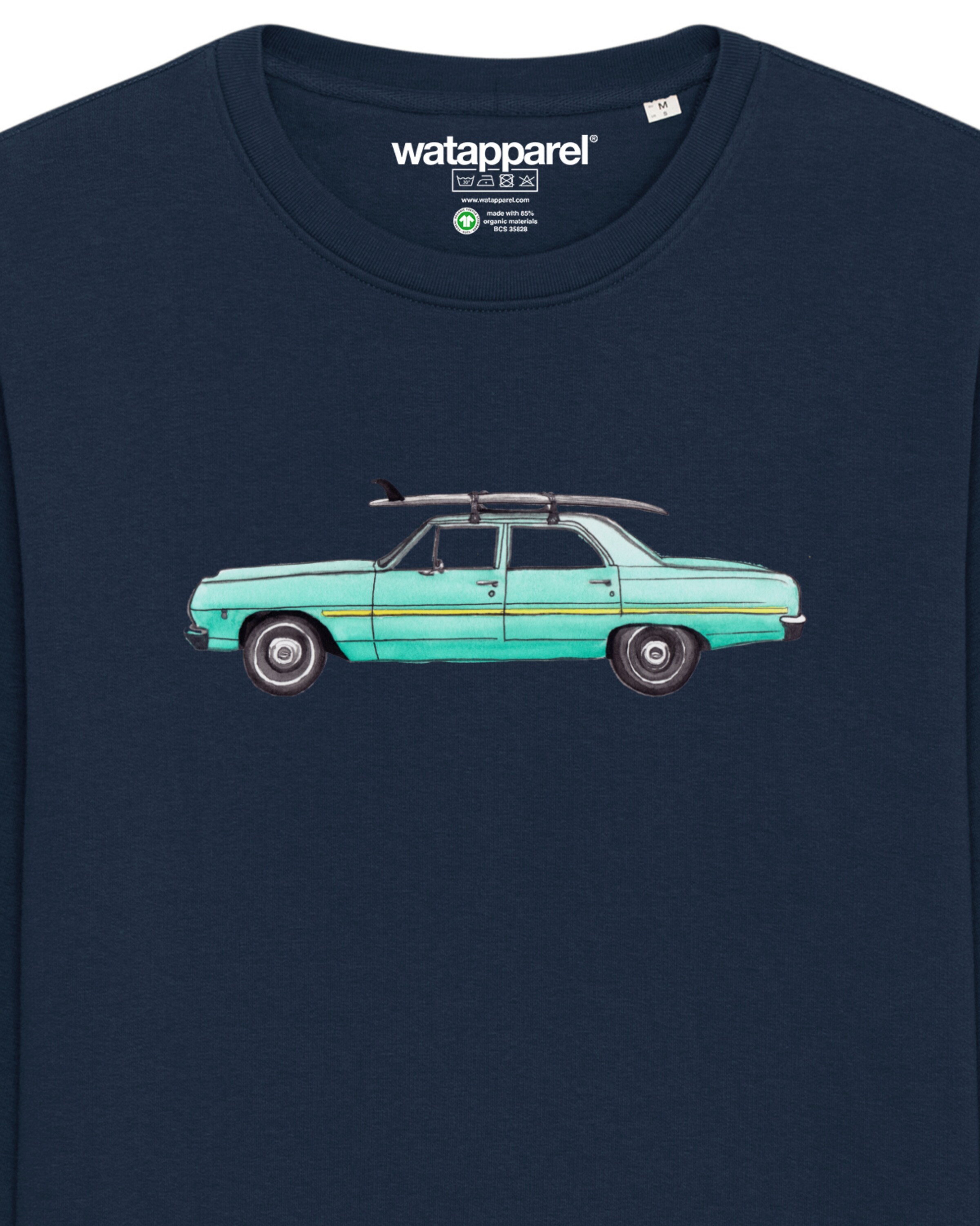 Watapparel Sweatshirt ' Surf Car ' in Blue