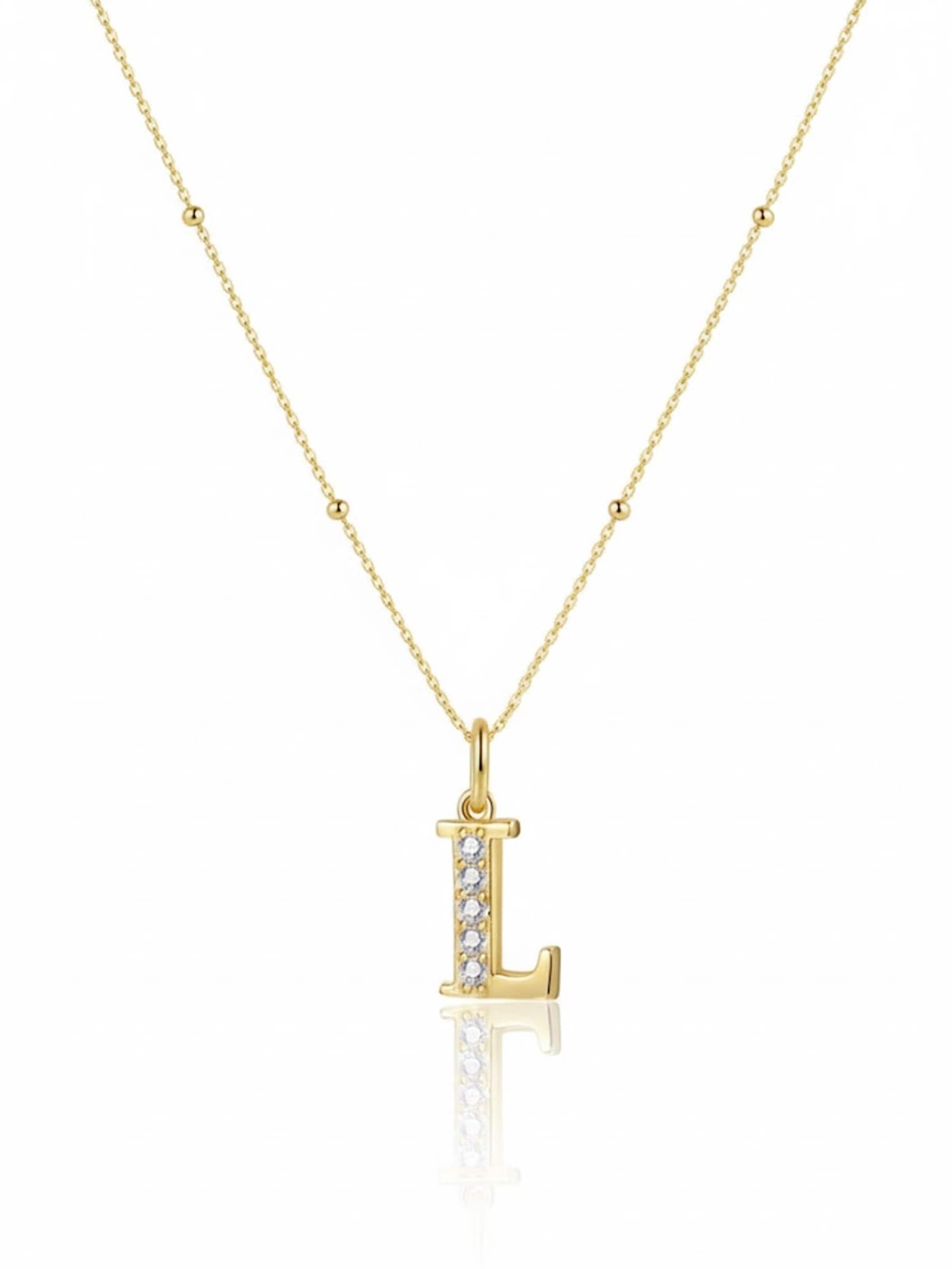 Hey Happiness - Cadena 'Letter L' en oro: frente