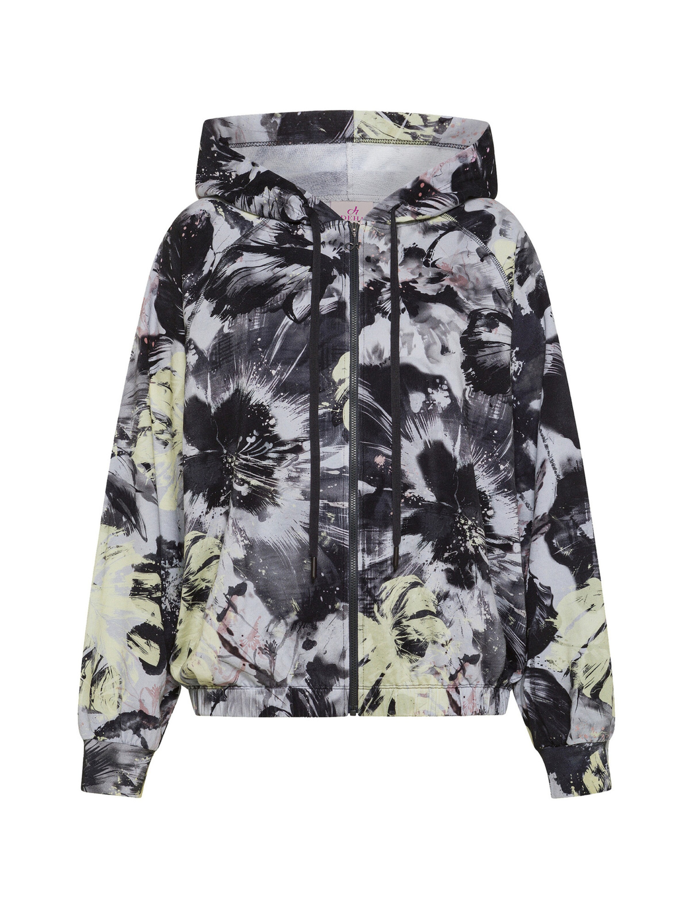 DEHA Sweat-shirt en gris / vert clair / noir / blanc, Vue avec produit