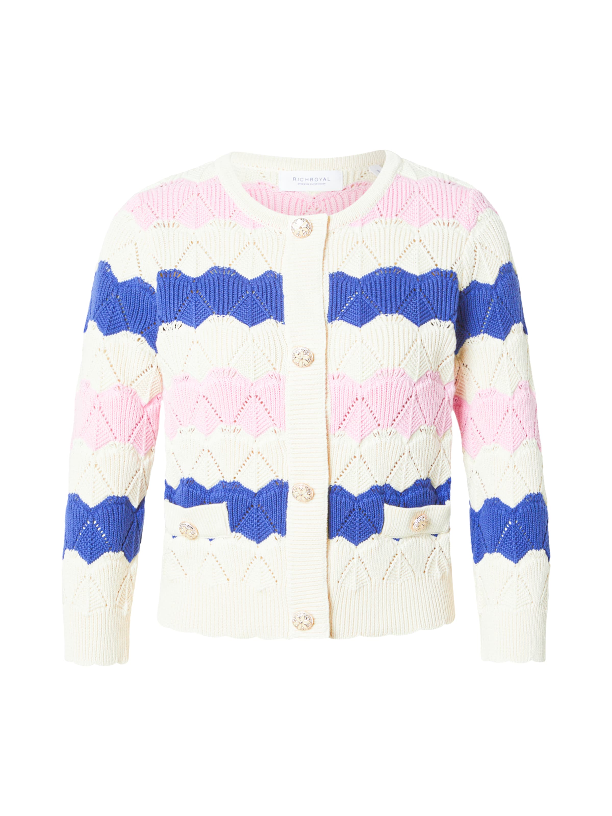 Rich & Royal Gebreid vest in Beige: voorkant