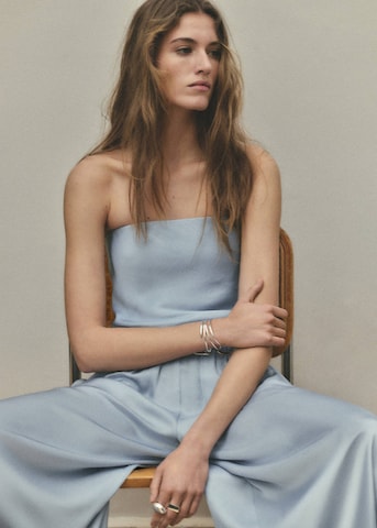 MANGO Wide leg Pants 'Azur' in Blue