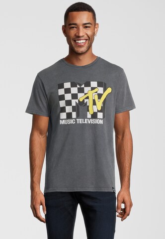Recovered Shirt 'MTV Checkered Logo' in Grey: front