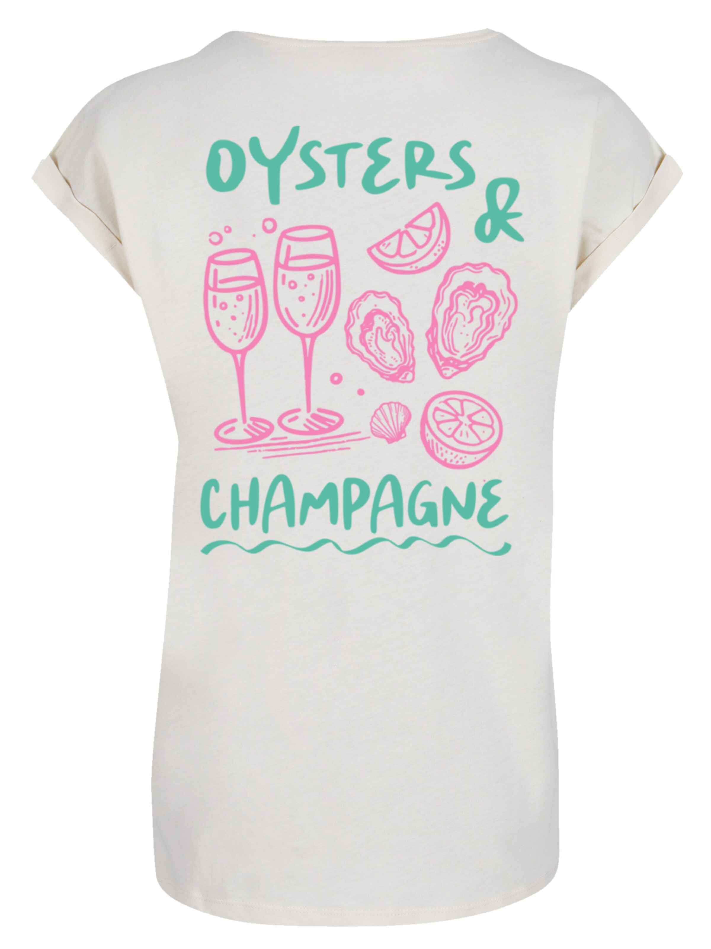 T-shirt 'Oysters And Champagne' F4NT4STIC en beige