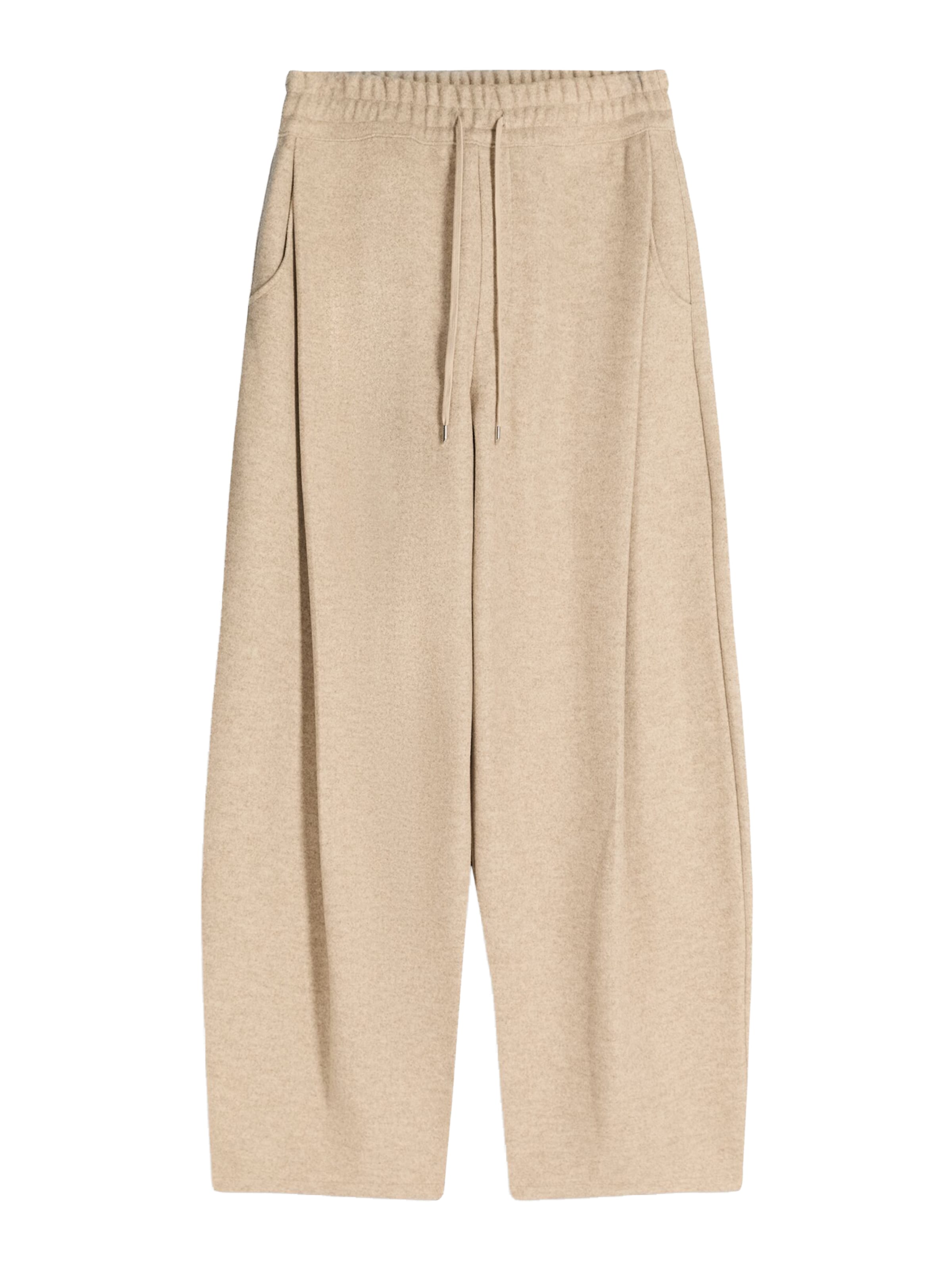 Bershka Loosefit Bandplooibroek in Beige: voorkant