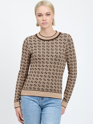 Pullover di Influencer in beige: frontale
