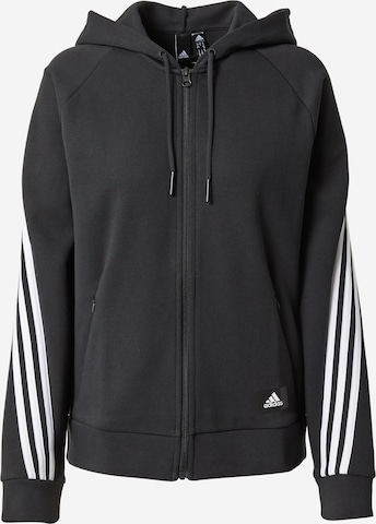 ADIDAS SPORTSWEAR Sports sweat jacket 'Future Icons 3-Stripes ' in Black: front