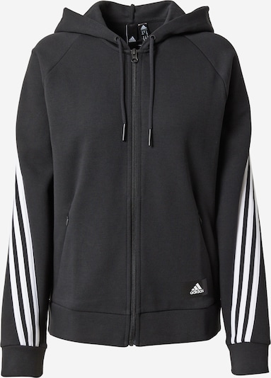 ADIDAS PERFORMANCE Athletic Zip-Up Hoodie in Black / White, Item view