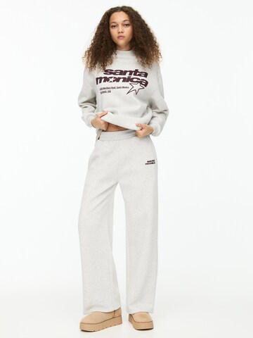Wide Leg Pantalon Pull&Bear en gris