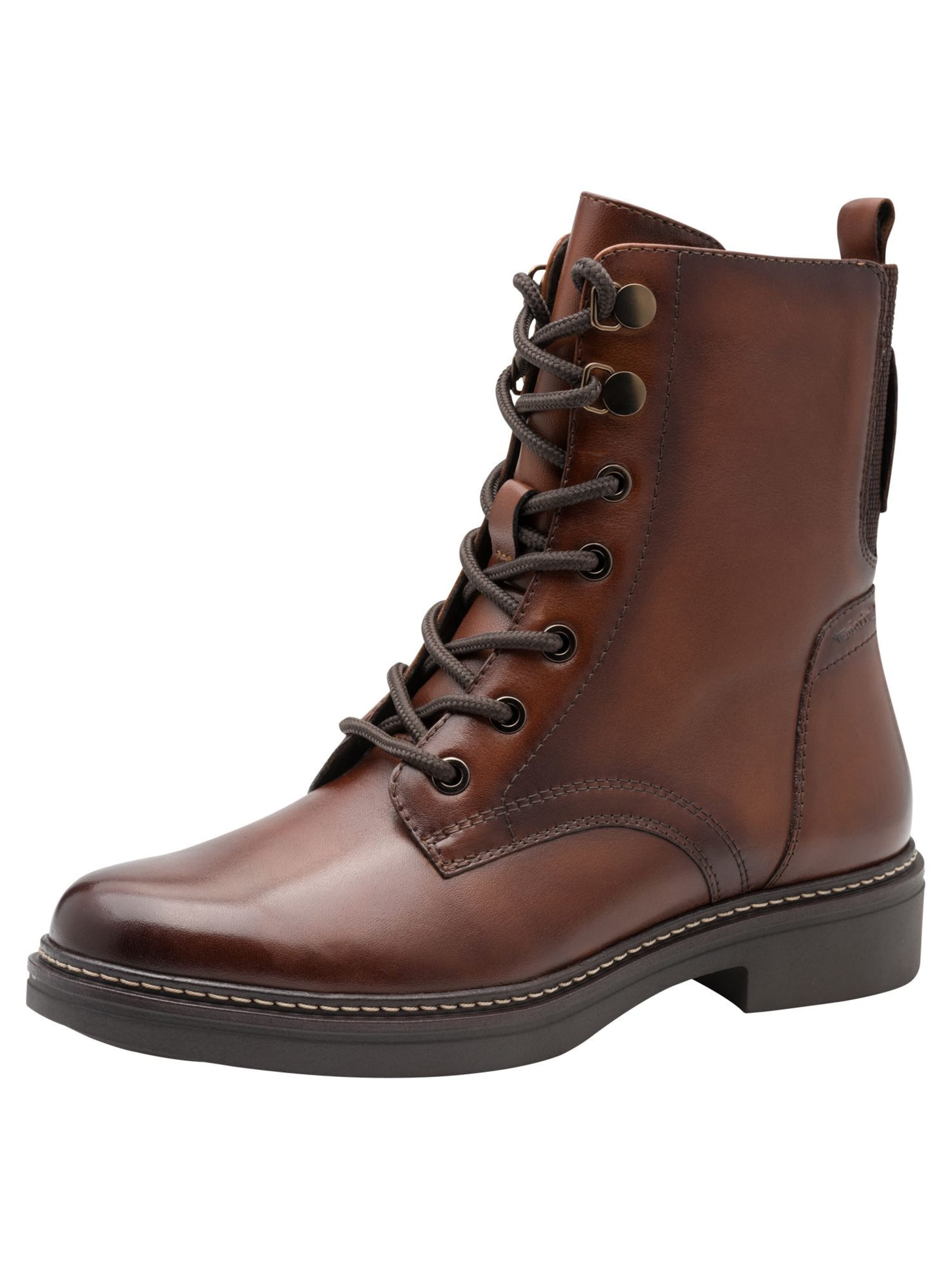Tamaris Lace-up bootie in Brown: front