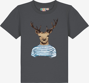 watabout.kids T-Shirt 'Hirsch' in Grau: Vorderseite