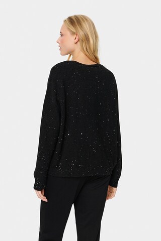 SAINT TROPEZ Gebreid vest 'Haya' in Zwart