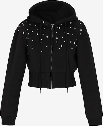 faina - Sudadera con cremallera en negro: frente