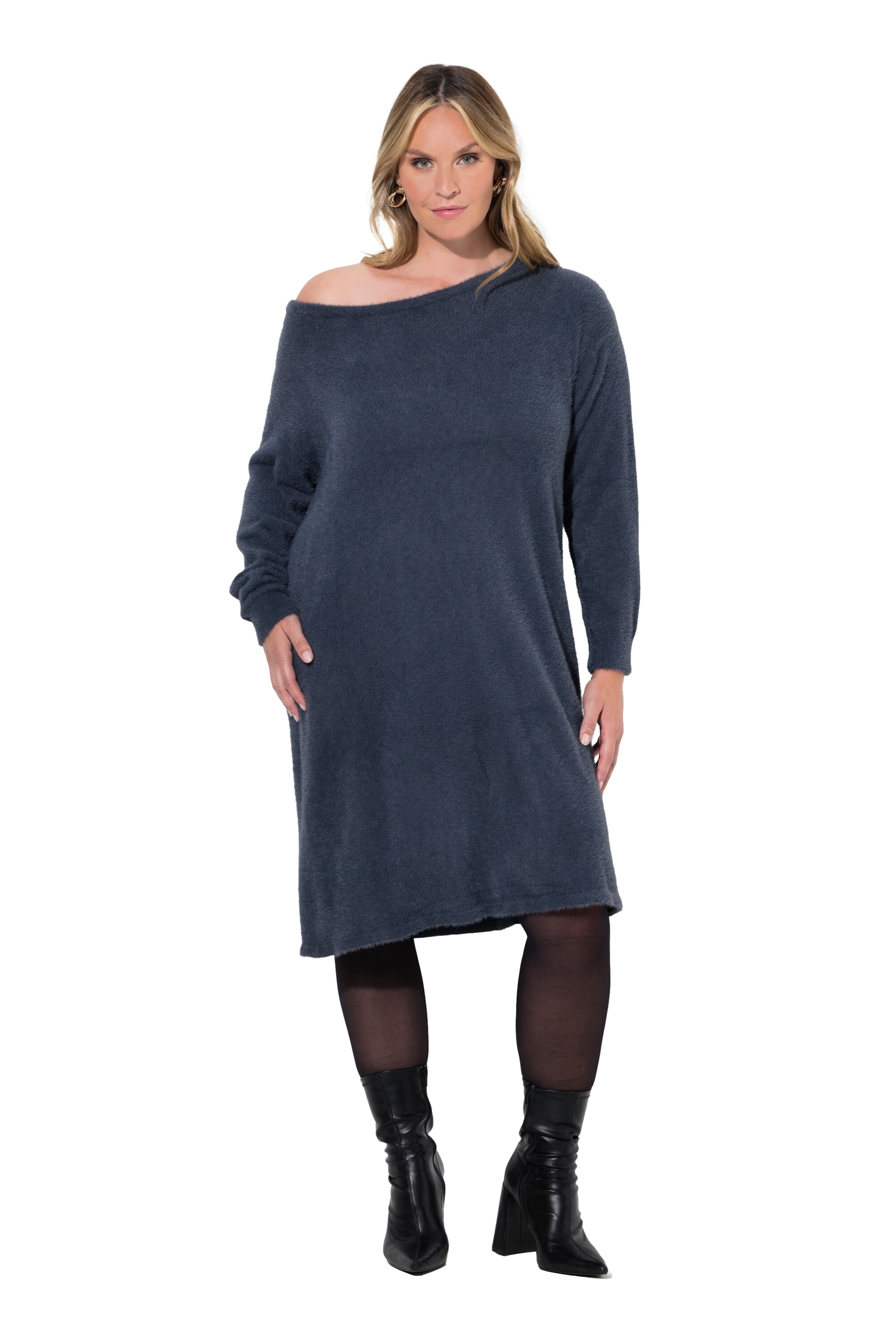 MIAMODA Knit dress in Blue: front