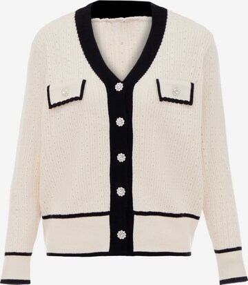 NALLY Knit Cardigan in White: front