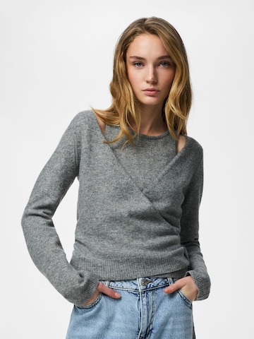 PIECES Pullover 'PCMAJI' i grå: forside