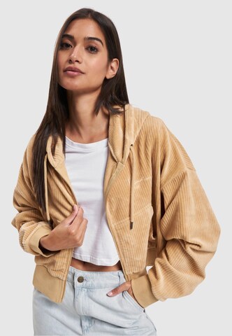 Karl Kani Sweat jacket in Beige: front