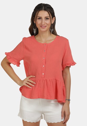 IZIA Blouse in Oranje: voorkant