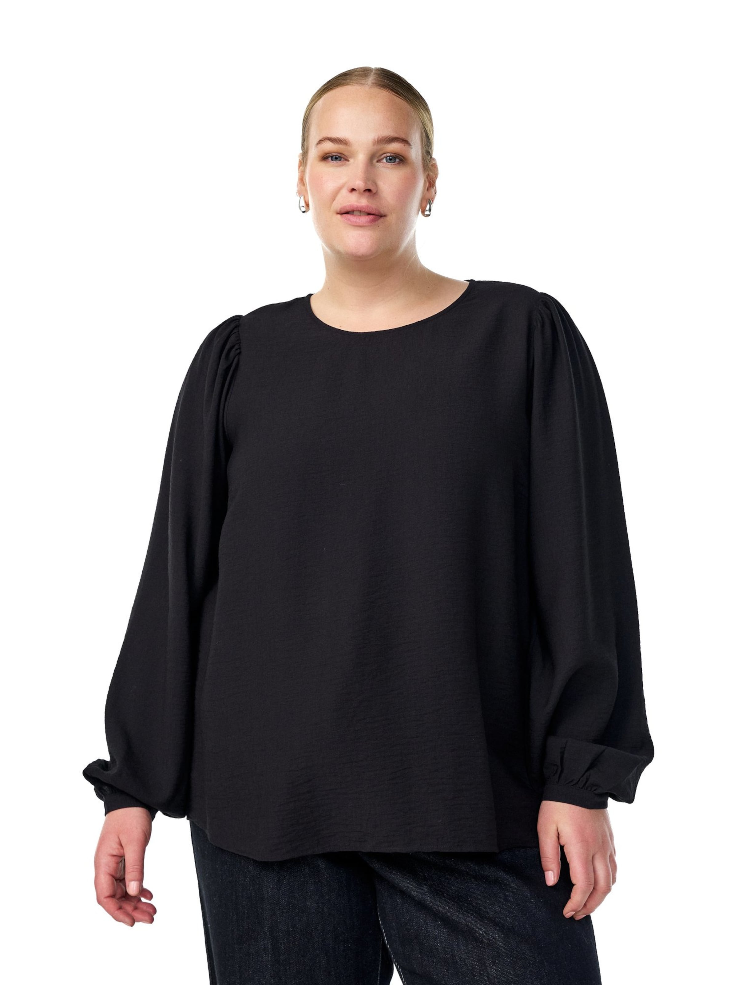 Zizzi Bluza 'Vvilma' | črna barva: sprednja stran