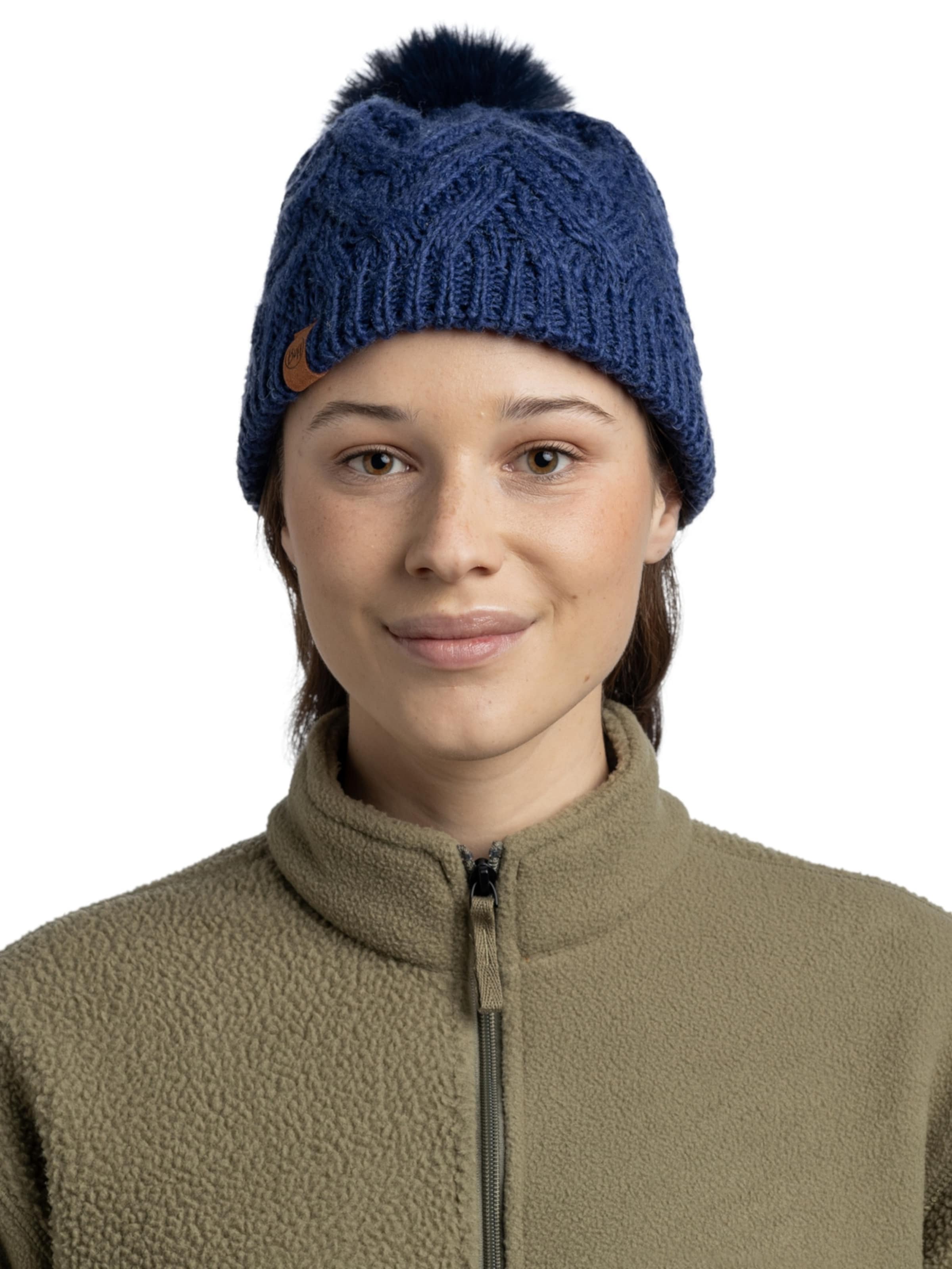 Bonnet 'Buff Knitted Fleece Caryn Beanie' BUFF en bleu : devant