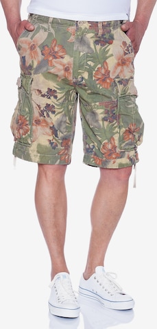 JET LAG Cargohose 'Flowers' in Grün: Vorderseite
