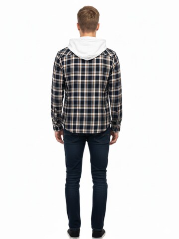 Radwa Regular fit Button Up Shirt 'Mens flannel with hooddie' in Black