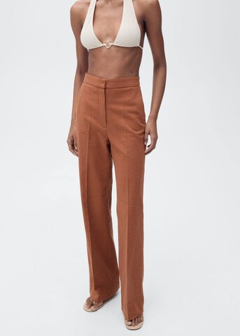 MANGO Wide Leg Hose 'Daisy' in Braun: Vorderseite