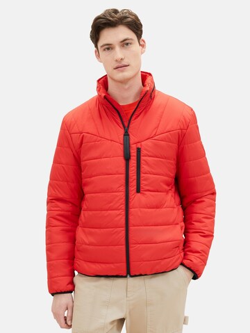 TOM TAILOR DENIM Prehodna jakna | rdeča barva: sprednja stran
