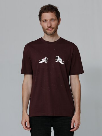 T-Shirt ' Space love ' Watapparel en rouge : devant