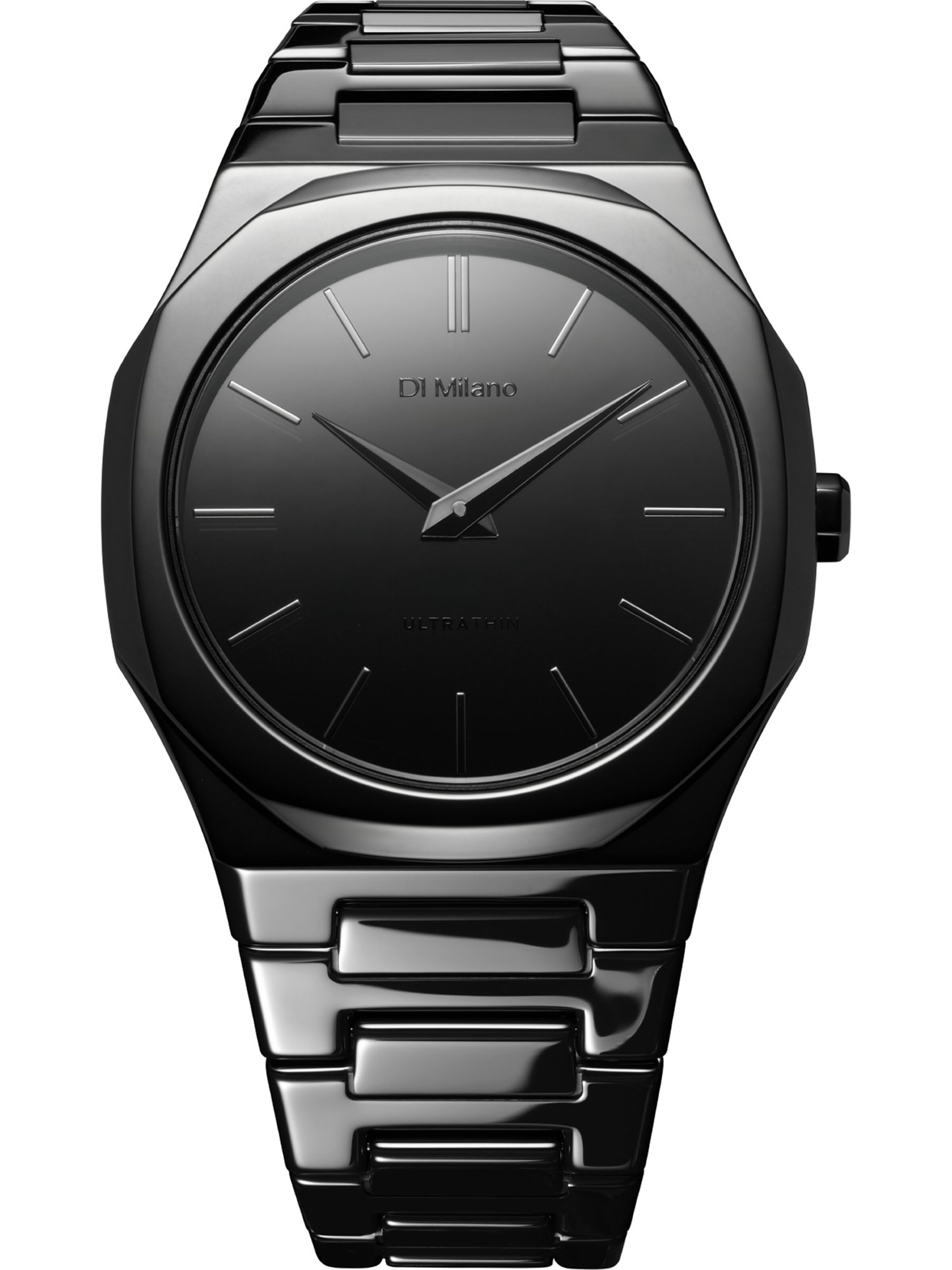 D1 Milano Uhr in Schwarz: Vorderseite