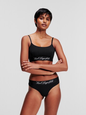 Karl Lagerfeld String in Schwarz: Vorderseite