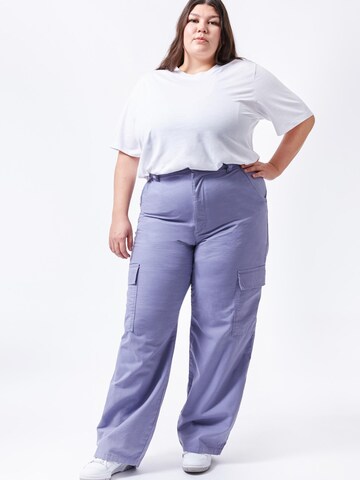 Dr. Denim Plus Loosefit Hose 'Donna Cargo Plus'‌ in Lila
