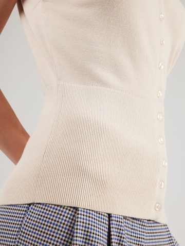 MSCH COPENHAGEN Knitted Vest 'Isabis' in Beige