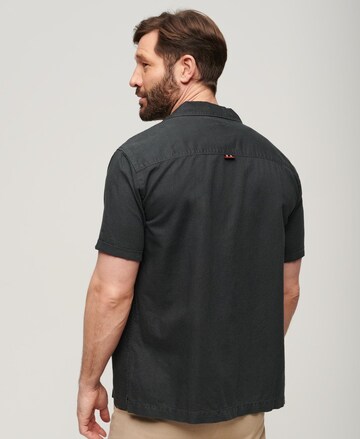 Superdry Regular fit Button Up Shirt 'Resort' in Black