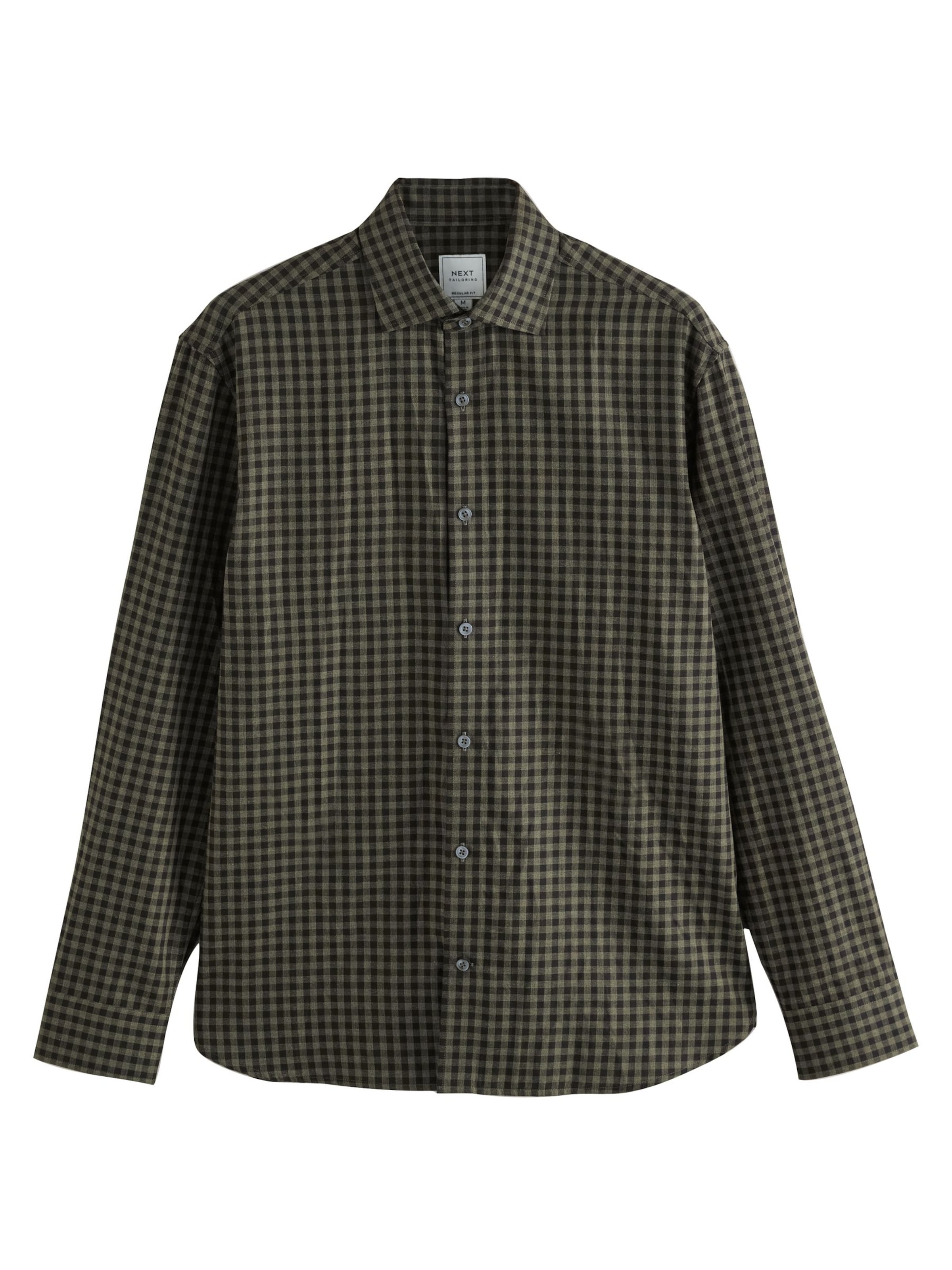 Next Regular fit Риза в зелено: отпред