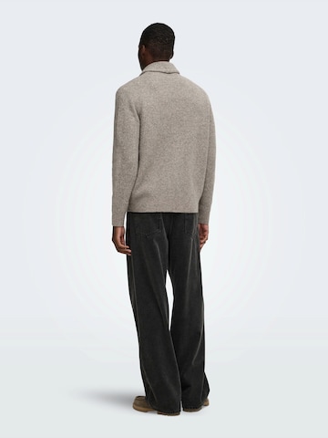 Only & Sons Knit cardigan 'ONSSKY' in Brown