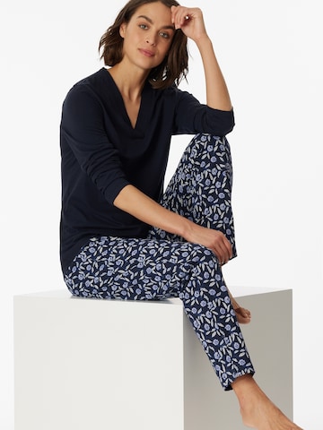 SCHIESSER Pyjama ' Comfort Nightwear ' in Blauw: voorkant