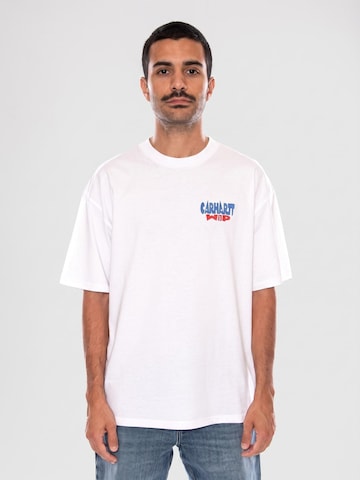 Carhartt WIP Shirt 'S/S LUGGAGE LABEL T-SHIRT' in Wit: voorkant