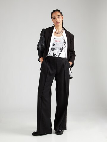 HUGO Wide Leg Hose 'Hale' in Schwarz