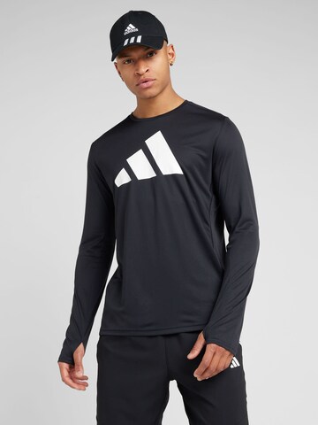 ADIDAS PERFORMANCE Sportshirt 'RUN IT' in Schwarz: Vorderseite
