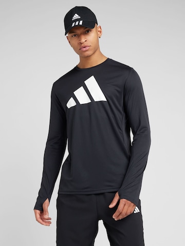 ADIDAS PERFORMANCE Functioneel shirt 'RUN IT' in Zwart: voorkant