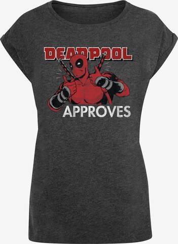 ABSOLUTE CULT T-Shirt 'Deadpool - Approves' in Grau: predná strana